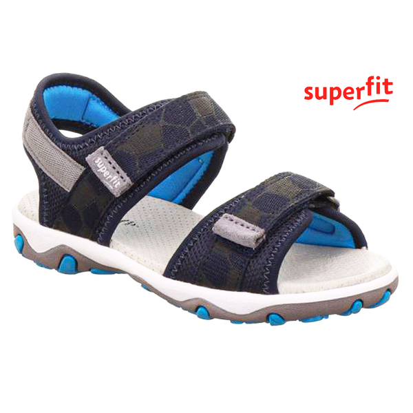 Детски спортни сандали Superfit в черно, синьо и сиво